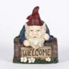 Discount ⌛ HI-LINE GIFT LTD 7.5" Polyresin Welcome Sign Gnome Statue Crawling Over Tree Trunk - Hi-Line Gift 🛒 -Garden Decor Shop unnamed file 10034