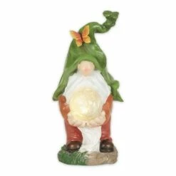 Discount π€© Zingz & Thingz Zingz & Thingz 11.75" Polyresin Gnome Holding Orb Solar Statue π