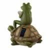 Best deal 🎉 Zingz & Thingz Zingz & Thingz 10.5" Polyresin Frog and Turtle Solar Statue Green 🎉 -Garden Decor Shop unnamed file 1004