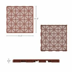 Coupon ✨ Nature Spring Interlocking Open Patterned Terracotta Patio and Deck Flooring Tiles - Set of 6 👏