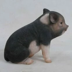 Promo 🥰 HI-LINE GIFT LTD 6" Polyresin Sitting Baby Pig Statue Dark Brown - Hi-Line Gift 😍 -Garden Decor Shop unnamed file 1012