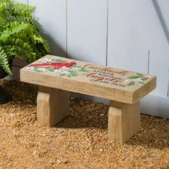 Deals ⭐ Evergreen Cardinals Appear Resin Memorial Garden Bench- 29x14x12 in 🛒