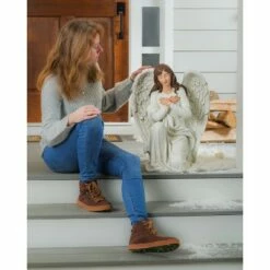 Promo β Evergreen 19"H Statement Kneeling Angel Garden Statuary π₯