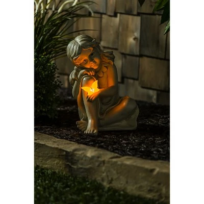 Buy π Evergreen 12"H Girl with Butterfly Garden Statuary π 3 Buy π Evergreen 12"H Girl with Butterfly Garden Statuary π