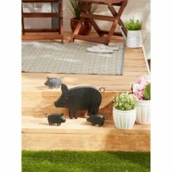 Budget 💯 Zingz & Thingz Zingz & Thingz 11" Iron Pig with Piglets Sculpture Brown 😀 -Garden Decor Shop unnamed file 10191