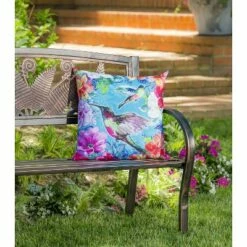 Best Pirce ⌛ Evergreen Bright Flowers and Hummingbirds Interchangeable Pillow Cover- 18x18 in Home Decor ⭐ -Garden Decor Shop unnamed file 10278