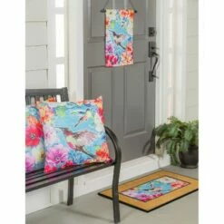 Best Pirce ⌛ Evergreen Bright Flowers and Hummingbirds Interchangeable Pillow Cover- 18x18 in Home Decor ⭐ -Garden Decor Shop unnamed file 10280