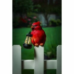 Best Sale ⌛ Evergreen Fence Hanger with Solar Lantern, Cardinal 👍