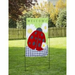 Promo 🔔 Evergreen Diamond House Flag Arbor Stand- 31 x 75 Inches Garden and House Flag Accessories ✔️