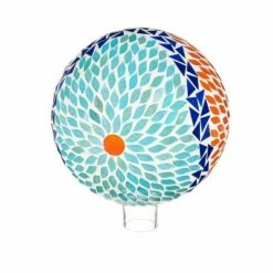 Cheap 🤩 Evergreen 10" Mosaic Glass Gazing Ball, Blue and Orange Flower- ✔️ -Garden Decor Shop unnamed file 10422