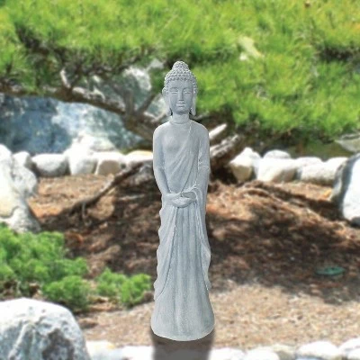 Promo π 32" Magnesium Oxide Standing Buddha Statue Gray - Alpine Corporation π₯° 3 Promo π 32" Magnesium Oxide Standing Buddha Statue Gray - Alpine Corporation π₯° - Image 2