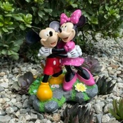 Best Pirce 💯 Disney 12" Mickey And Minnie Mouse Hugging Resin Statue 🎉 -Garden Decor Shop unnamed file 10553