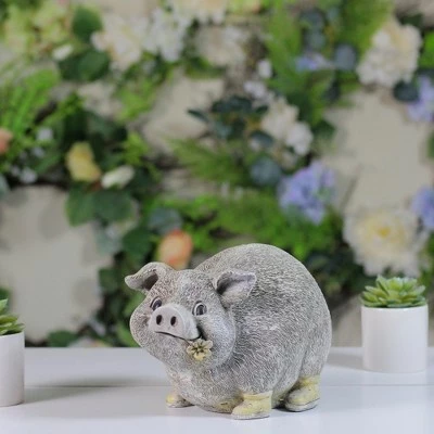 Buy π Roman 6" Gray and Yellow Outdoor Pig in Rain π₯Ύ Boots Garden Statue π 4 Buy π Roman 6" Gray and Yellow Outdoor Pig in Rain π₯Ύ Boots Garden Statue π - Image 2