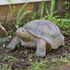 Promo π₯ Sunnydaze Decor Sunnydaze Indoor/Outdoor Glass Fiber Reinforced Concrete Talia the Tortoise Patio Garden Yard Entryway Decorative Statue - 29" π