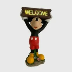 Deals 👏 Disney 22.25" Mickey Mouse Solar Resin/Stone Statue With A Welcome Sign 🎉 -Garden Decor Shop unnamed file 10630