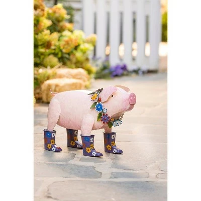 Buy β 13.5" Handcrafted Metal Sculpture Pig with Flowered Purple Rain π₯Ύ Boots - Evergreen π 3 Buy β 13.5" Handcrafted Metal Sculpture Pig with Flowered Purple Rain π₯Ύ Boots - Evergreen π
