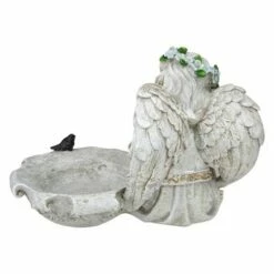 Best deal 🥰 Northlight 12" Gray Sitting Angel Bird Feeder Outdoor Garden Statue 😉 -Garden Decor Shop unnamed file 10696