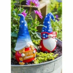Deals π₯° Evergreen Flag Beautiful God Bless America Ceramic Gnome Garden Statue - 4 x 4 x 10 Inches π₯