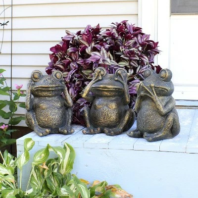 Outlet π Sunnydaze Decor Sunnydaze 14" Indoor/Outdoor 3 Wise Frogs Statue Trio Set - Hear no Evil, See No Evil, Speak No Evil π 3 Outlet π Sunnydaze Decor Sunnydaze 14" Indoor/Outdoor 3 Wise Frogs Statue Trio Set - Hear no Evil, See No Evil, Speak No Evil π