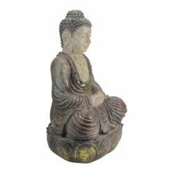 New 👏 Northlight 22" Brown and Beige Meditating Buddha Outdoor Garden Statue 🔔