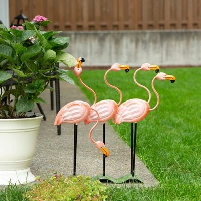 Cheapest π Zingz & Thingz Zingz & Thingz 23.5" Metal Flock of Flamingos Décor Statue Coral Pink π₯ 4 Cheapest π Zingz & Thingz Zingz & Thingz 23.5" Metal Flock of Flamingos Décor Statue Coral Pink π₯ - Image 2