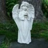 Promo ❤️ Northlight 20.5" Standing Girl Angel Holding a Bird Outdoor Patio Garden Statue - White ✔️ -Garden Decor Shop unnamed file 10805