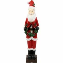 Flash Sale 🛒 Sunnydaze Decor Sunnydaze Santa Holding ❄ Christmas Wreath Outdoor Decorative Holiday Statue, 46.5" 😀 -Garden Decor Shop unnamed file 10820