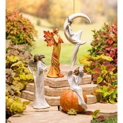 Promo π 12" Polyresin Sculpture Fall Angel with Leaf Wings and Fiery Hues of Autumn - Evergreen π 5 Promo π 12" Polyresin Sculpture Fall Angel with Leaf Wings and Fiery Hues of Autumn - Evergreen π - Image 3