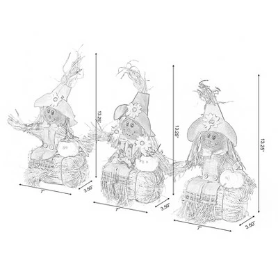 Hot Sale π Gardenised Outdoor Fall Decor π Halloween Scarecrow for Garden Ornament Sitting on Hay Bale, Straw Multicolor, Set of 3, 12 in. π€© 7 Hot Sale π Gardenised Outdoor Fall Decor π Halloween Scarecrow for Garden Ornament Sitting on Hay Bale, Straw Multicolor, Set of 3, 12 in. π€© - Image 5