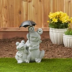 Coupon ✨ Zingz & Thingz Zingz & Thingz 16" Polyresin Frogs Under Umbrella Solar Decoration Gray ✔️ -Garden Decor Shop unnamed file 10975