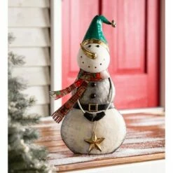 Budget π 22" Indoor/Outdoor Metal π
Christmas Statue Vintage Holiday Snowman - Evergreen π