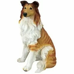 Best Pirce ⭐ Design Toscano Long-Haired Collie 🐕 Dog Statue - Multicolored 👏