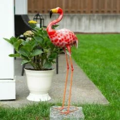 Buy 😉 Zingz & Thingz Zingz & Thingz 34.5" Metal Bright Standing Flamingo Statue Pink ❤️ -Garden Decor Shop unnamed file 1108