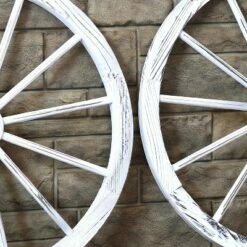 New ✔️ Sunnydaze Decor Sunnydaze Indoor/Outdoor Wooden Rustic Western Style Wagon Wheel Yard Landscape Porch Patio Décor - 30" - White - 2pk 🎉 -Garden Decor Shop unnamed file 11113