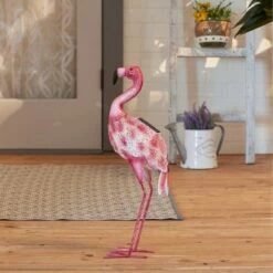 Deals 💯 Zingz & Thingz Zingz & Thingz 20.25" Iron Pretty Flamingo with Solar Light Pink ✔️ -Garden Decor Shop unnamed file 11140