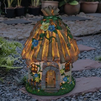 New π₯° 15" Resin Solar Twig Roof House Brown - Exhart π€© 3 New π₯° 15" Resin Solar Twig Roof House Brown - Exhart π€©