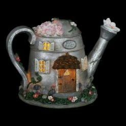 Discount 🥰 10" Resin Solar Silver Tea Pot Silver - Exhart 🧨 -Garden Decor Shop unnamed file 11174