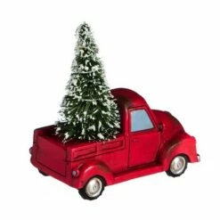 Flash Sale π₯° Evergreen 5"H Holiday Truck with Tree Light Up Ceramic Statuary, Red π