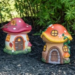 Cheapest 😀 Northlight 6.25" Orange Mushroom House Outdoor Garden Statue ✔️ -Garden Decor Shop unnamed file 11230