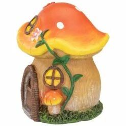Cheapest 😀 Northlight 6.25" Orange Mushroom House Outdoor Garden Statue ✔️ -Garden Decor Shop unnamed file 11231