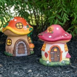 Discount 😀 Northlight 6.25" Red Mushroom House Outdoor Garden Statue 🌟 -Garden Decor Shop unnamed file 11235