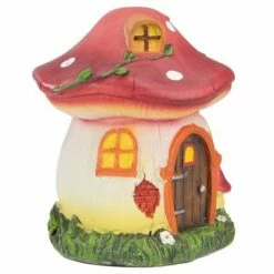 Discount 😀 Northlight 6.25" Red Mushroom House Outdoor Garden Statue 🌟 -Garden Decor Shop unnamed file 11237