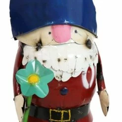 Best reviews of π Sunnydaze Decor Sunnydaze Spring Flowers Garden Gnome Metal Statue Figurine - 25 in. - Blue/Red π₯°