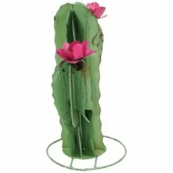 Buy 👍 Sunnydaze Decor Sunnydaze Saguaro Cactus Metal Statue with Pink Flowers - Rustic Metal Art Sculpture - For Indoor or Outdoor Use - 15" - Green and Pink - Set of 2 🎉 -Garden Decor Shop unnamed file 11402