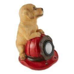 Cheapest 🔔 Zingz & Thingz Zingz & Thingz 6" Polyresin 🐶 Dog and Fire Helmet Solar Statue 🔥 -Garden Decor Shop unnamed file 11441