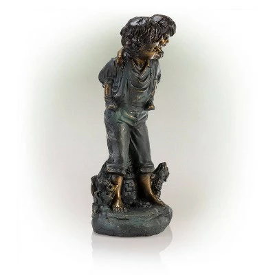 Best Pirce π Alpine Corporation Alpine 16" Boy Giving Piggyback Ride Magnesium Oxide Statue Gray π― 4 Best Pirce π Alpine Corporation Alpine 16" Boy Giving Piggyback Ride Magnesium Oxide Statue Gray π― - Image 2