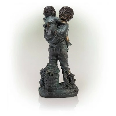 Best Pirce π Alpine Corporation Alpine 16" Boy Giving Piggyback Ride Magnesium Oxide Statue Gray π― 5 Best Pirce π Alpine Corporation Alpine 16" Boy Giving Piggyback Ride Magnesium Oxide Statue Gray π― - Image 3