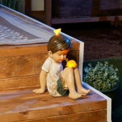 Budget 🌟 Zingz & Thingz Zingz & Thingz 10.5" Polyresin Making Friends Solar Sculpture 💯 -Garden Decor Shop unnamed file 11540