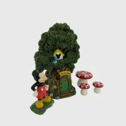 Coupon 🌟 Disney Mickey Mouse Miniature Resin Garden Set With Solar Tree House 🔔