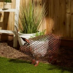 Deals ❤️ Zingz & Thingz Zingz & Thingz 17.5" Iron Chicken Wire Pig Sculpture Brown ⭐ -Garden Decor Shop unnamed file 11649